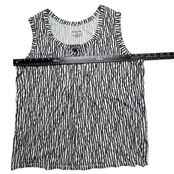Merona Shirt Women 2XL Black White Striped Tank Top Sleeveless Scoop Neck Blouse - Picture 7 of 7